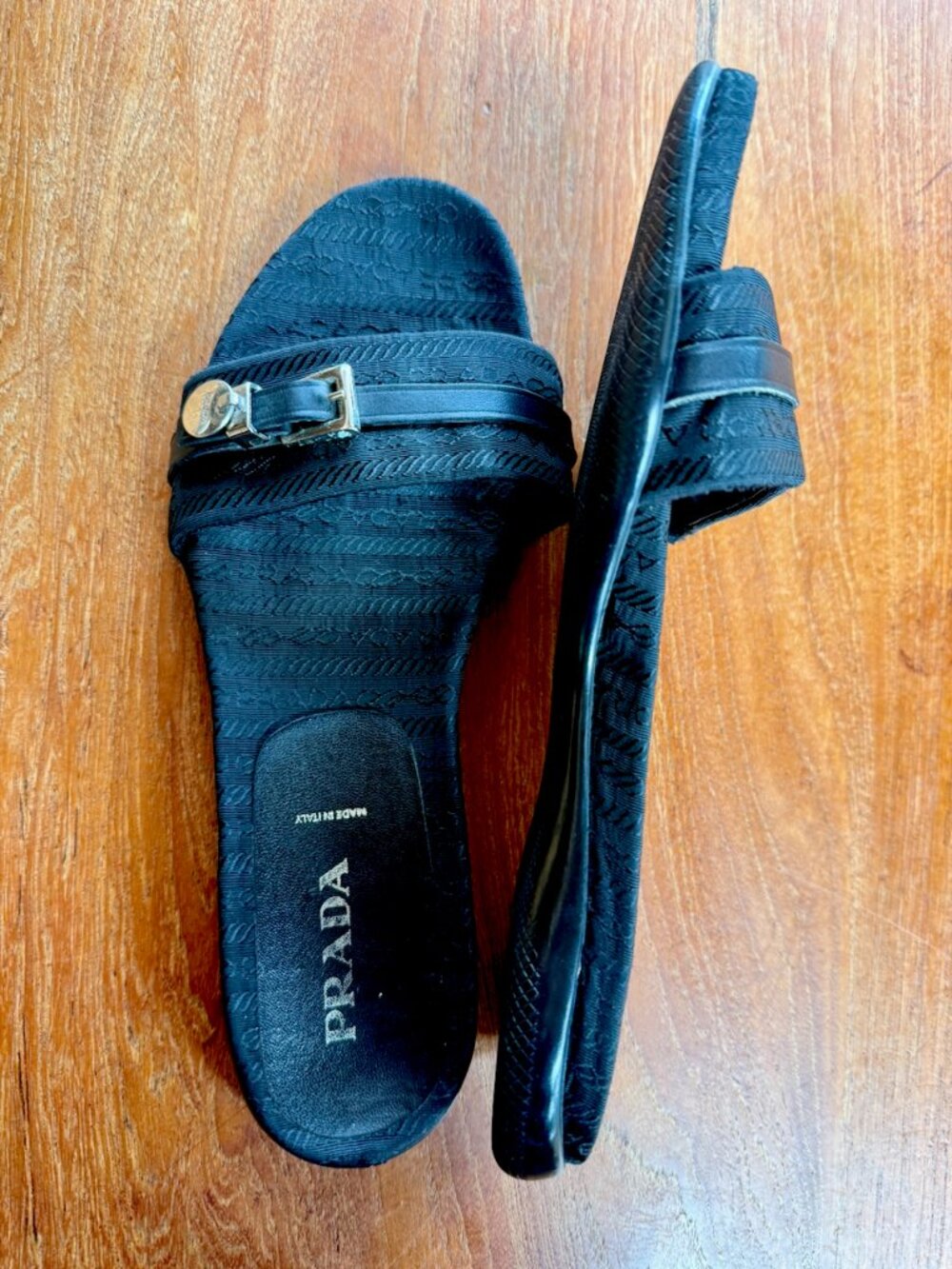 Prada Sandals, vintage, slides, size 39, 8.5, Black - Picture 3 of 9